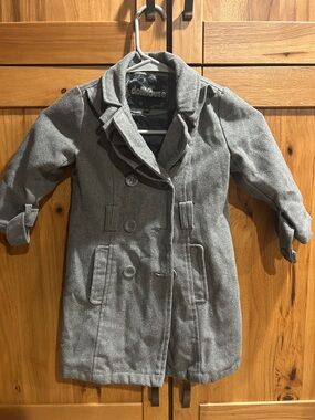 Dollhouse Gray Double-Breasted Pea Coat